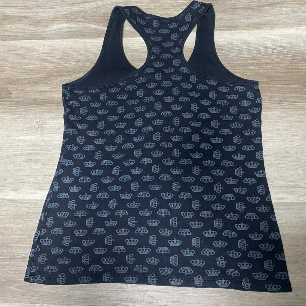 GUESS Y2K Rhinestone Crown Ribbed Tank Top - Picture 3 of 11